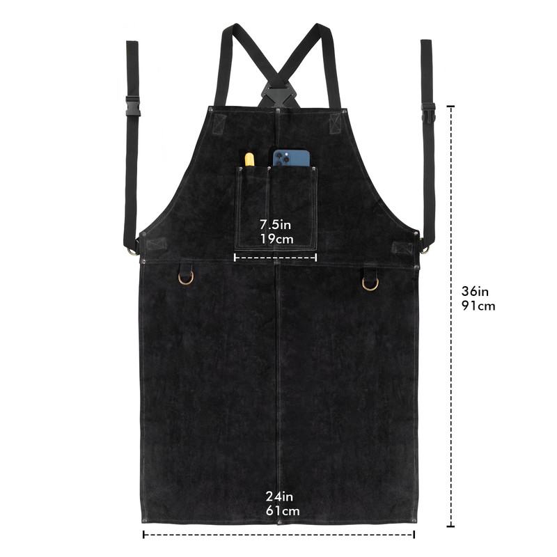 Leather Welding Work Apron - Heat Resistant & Flame Resistant