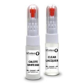 SD COLORS Calcite White 650 Repair Kit for Mercedes Paint Pens, 20 ml, Colour Code 650 Calcite White (Paint + Varnish)
