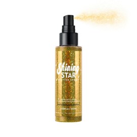 MAEPEOR Body Glitter Spray Long Lasting Shiny Highlighter Powder Quick-Drying Shimmer Glitter Spray for Face Body Hair Clothes (100ml, 04 Gold)