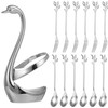 13 Pieces Spoon and Fork Set with Silver Swan Base,