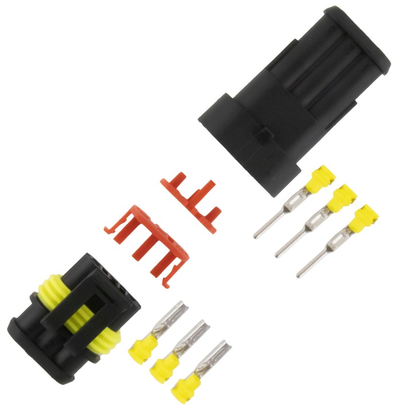 10 x Car Cable Connectors 3-Pin Quick Connector IP67 Waterproof