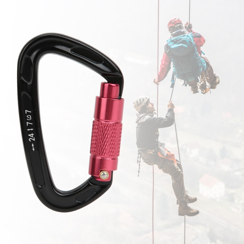 7075 Aviation Aluminum Master Lock Carabiner D Ring Safety Buckle