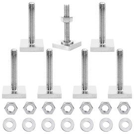 7 Pieces T-Nuts Roof Rack Bolts,Stainless Steel Car Luggage Rack Fastener, M6 T Bolts for T Track,T-Slot Nuts with Spacers and Nuts,Square Sliding Blocks for Ski, Bicycle & Water Sports Equipment
