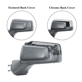 Replacement Driver Left Side Door Mirror Power Heated Glass Chrome and Textured Back Cover with Blind Spot Glass for GMC Sierra 1500 from 2019 to 2025