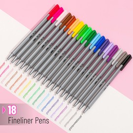 Mr. Pen- Fineliner Pens, 18 pcs, Colorful Pens, 0.4mm Fineliners Pens, Art Pens, Writing Pens Fine Point Pen, Color Pens Fine Point Smooth Writing Pens, Fine Tip pens, Drawing Pens, Fine Line Pens