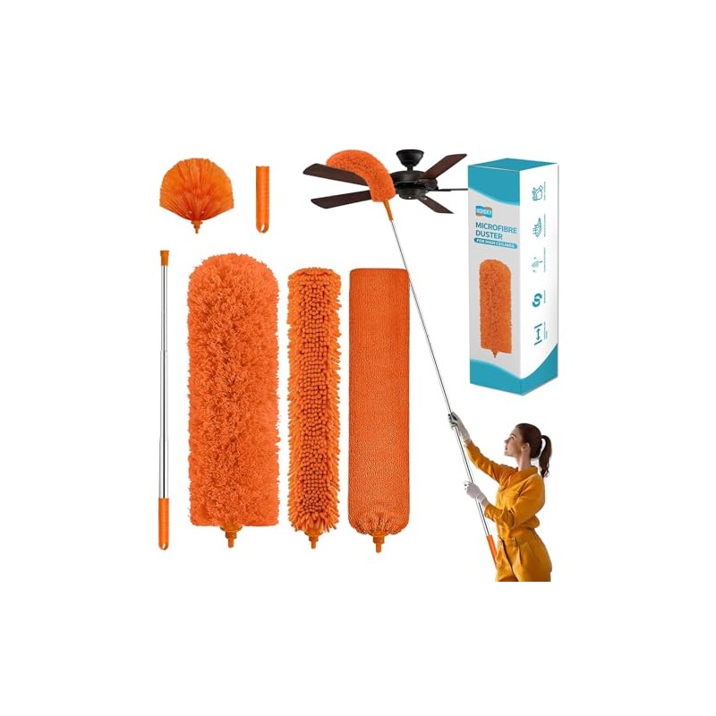 Hohoky 7-Piece Cobweb Duster Kit with Telescoping Pole