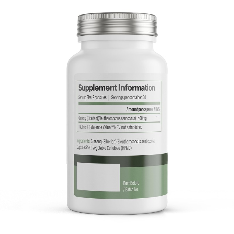 Vitadefence Siberian Ginseng Capsules, 400mg per Serving, 60 Capsules, Pure