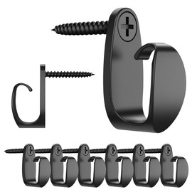 GEZIDEA String Light Hooks,Screw in Hooks for Hanging Christmas Light,Led Fairy Led Light Clips,Black,50 Pack