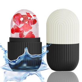 XHJRI Face Roller Massager for Skin Care, Reusable Ice Mold Massage Roller - Cordless, Battery Powered, Black White, Migraine Relief, Rolling Therapy for Whole Body