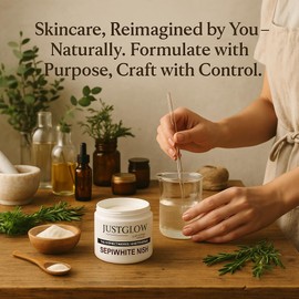 JustGlow Original Sepi white SkinWhite MSH – Pure Cosmetic Grade Skin Brightening Ingredient for DIY Serums, Creams & Lotions | 20g