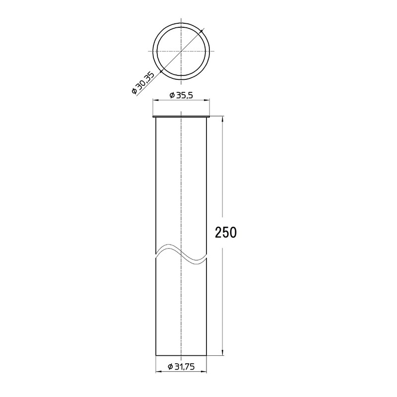 SANEI 【Connection Straight Pipe Between Drain Valve and U-Pipe】Single Flange