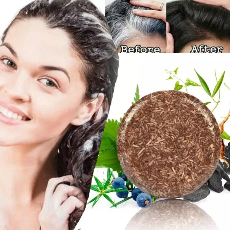 MS.Dear 3PCS Organic Soap Hair Darkening Shampoo Bar Gray Hair