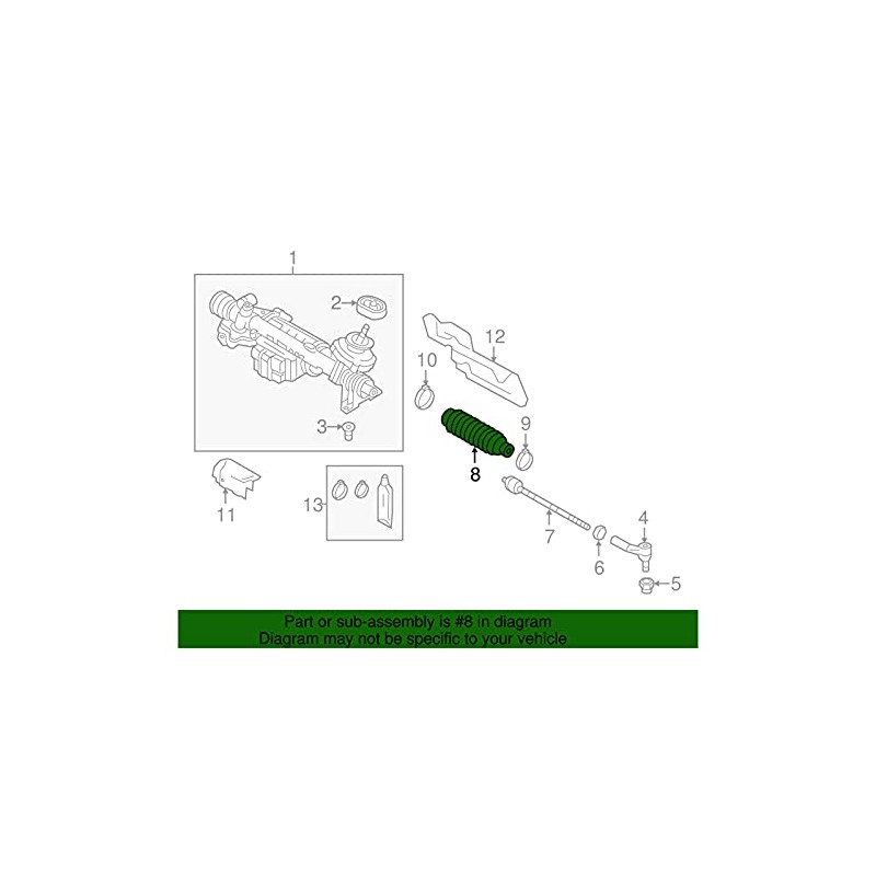 Volkswagen 1K0 423 831 B, Rack and Pinion Bellow