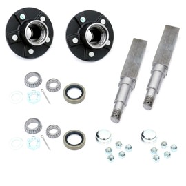 UCUT Trailer Hub Assembly,5-Bolt on 4-1/2" Circle Compatible with 3,500 lbs axle,with 1-3/8" to 1-1/16" Tapered Spindle and Bearings