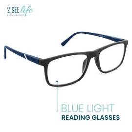 Gafas de Lectura Premium Blue para Hombres Blue Light - Gafas Blue Light confortables para todo tipo de fisonomía. Gafas de lectura 0.75