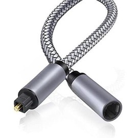 Optical Extension Cable 3Ft/1M, Optical Audio Cable Male to Female Toslink Optical Cable Hi-Fi Sound Digital Audio Optical Cable for Home Theater, Sound Bar, TV-Grey (6ft/2M) - Color: 3ft/1M