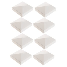 Sedmoon 5inch Vinyl Pyramid Style Fence Post Cap 5” x 5” Vinyl Pyramid Fence Post Cap for Mailbox, Lamp Post, Deck, Dock, Piling Caps (4)