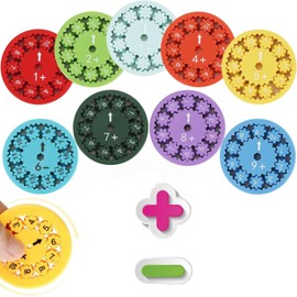 Heyumybit Math Fidget Spinner Toy Kit,9 Pieces Multiplication Division Maths Fidget Number Spinners,Educational Number Spinners Math Game Toy for Home School,Addition Subtraction Division