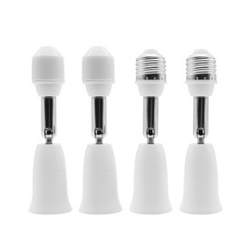 E26/E27 Light Socket Extender, 4.5 Inch Extension,Adjustable Vertical 90°Horizontal 360°, 100V - 250V, Max 150W, Medium Screw Base Light Converter Socket Extender,4-Pack