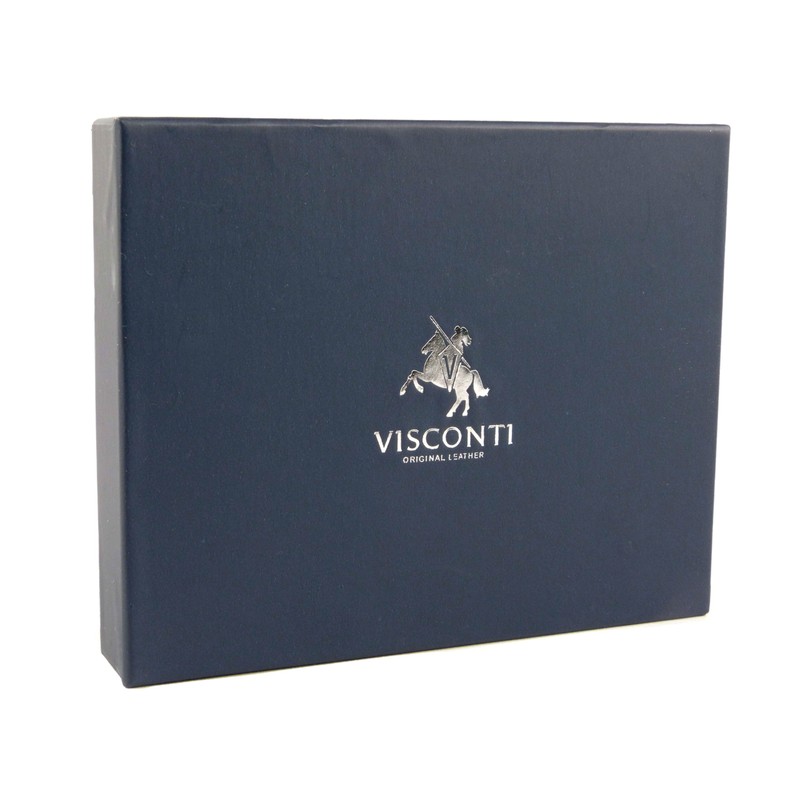 Visconti Mens VICENZA ITALIAN Leather Wallet in TAN Gift Boxed