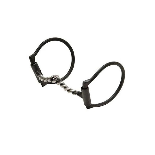 Jeffers Black Steel Offset Dee Bit - Twisted Snaffle Mouth