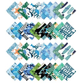 Soimoi Beach Print Precut 10-inch Cotton Fabric Quilting Squares Charm Pack DIY Patchwork Sewing Craft-Light Green