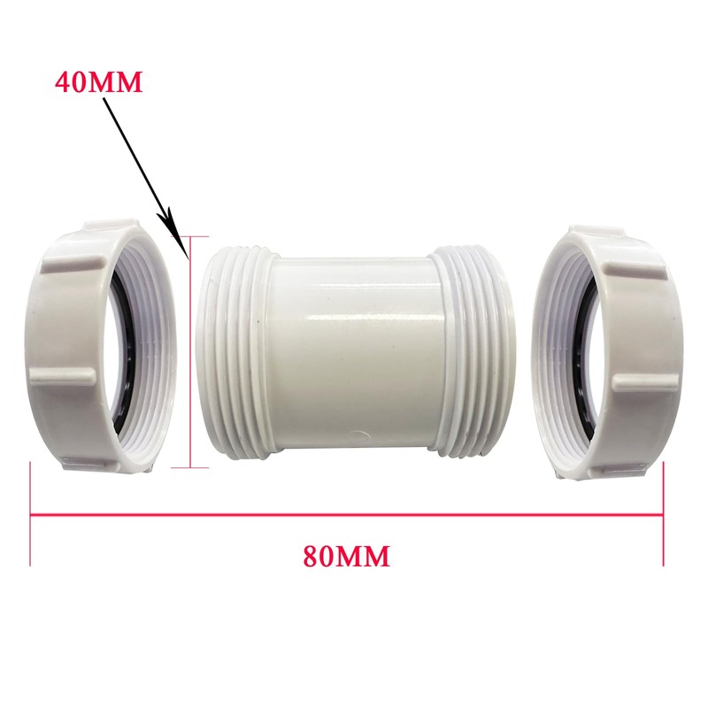 Straight Pipe Connector SENRISE 40mm PVC Pipe Connector Compression Joiner