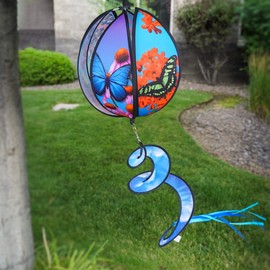 In the Breeze 11-inch Butterfly Hanging Ball Spinner, Wind Spinner, 2486