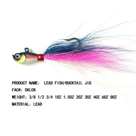 3/8oz Fishing bucktail jig fluke Lure Saltwater Freshwater Assorted kit for bass Striper Bluefish surf Fishing baits