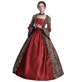 Women's Rococo 18th Century Ball Gowns Medieval Renaissance Gothic Victorian Dresses Masquerade Vampire Costume