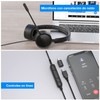 Auriculares para Computadora, New Bee Auriculares USB con Micrófono, Controles