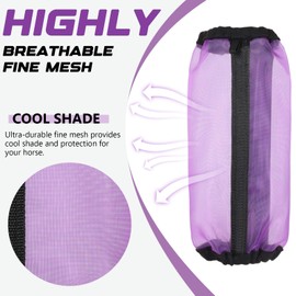 Wizbrio All-Purpose Fine Mesh Horse Fly Boots Breathable Anti-Fly Leggings with Sturdy Support Strips Reduce Annoying Stomping & 360°Leg Protection Durable Easy-Clean Material 4-Pack Lavender Purple