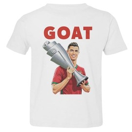Portugal Soccer Champions - Ronaldo Goat Tribute Toddler T-Shirt (White, 5T)
