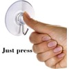 4 Pack Clear Suction Cup Hooks - Strong Adhesive Wall