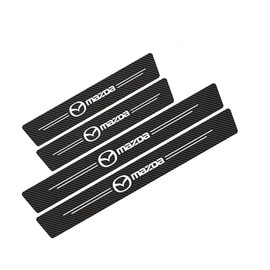 DabbOo - 4pcs Protector de Umbral de Puerta de Coche para Mazda 2 3 5 6 Cx7 Cx5 Cx9 Cx-5 Cx3 MX-5 Cx30 Accesorios de ProtecciN de Pintura de Placa de 