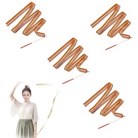 EsiFare Rhythmic Gymnastics Ribbon, 6.6 ft (2 m), 4 Pieces, Rainbow Gymnastics Ribbon, Gymnastics, Sports Equipment, Dancing, Kids, Adults, Nylon Rope, Gymnastics, Team Training, Circus Skills, Dance