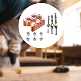 Milageto Woodworking Vertical Pocket Hole Bit Self Centering Dowel Jig Craft Adjustable Clamp DIY Furniture Dowel Drill Joinery Kit