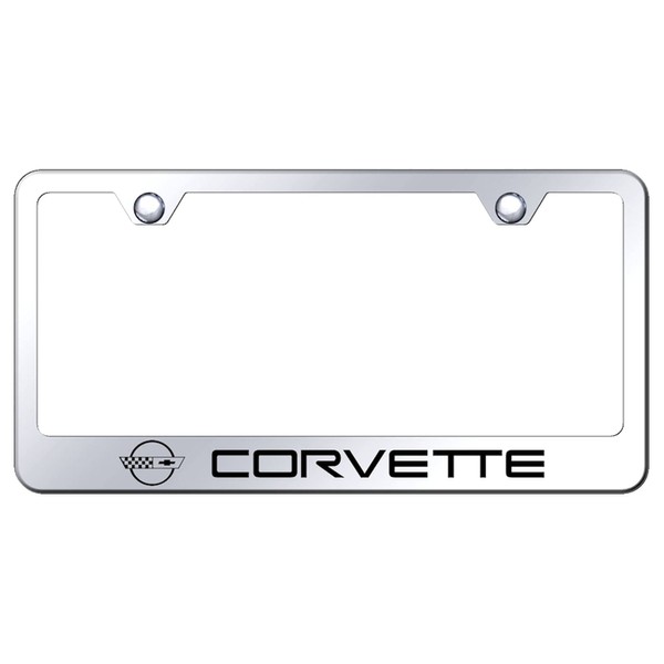 Au-TOMOTIVE GOLD Laser Etched Logo Stainless Steel License Plate Frame