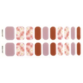 Maigitur Semi Cured Gel Nail Strips, 20pcs Real Nail Polish Art Stickers Gel Nail Wraps Includes 2 Prep Pads, Nail File & Wood Stick, Sticker Nails for Women（Red Flower Marble BSS-0167…