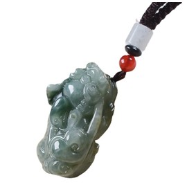 yigedan Jadeite Grade A Jade Good Luck and Prosperity Brave Troops Dragon Pendant Necklace, Jade, jadeite