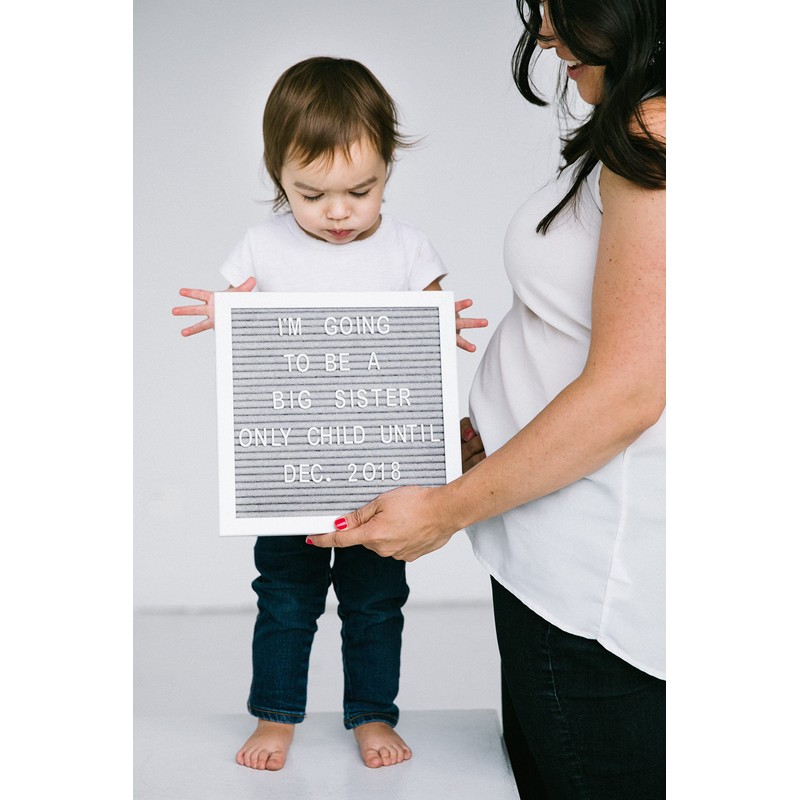 Pearhead Classic Wooden Felt Letterboard, Gender-Neutral Baby Keepsake Nursery Décor,