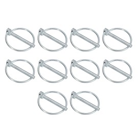 PATIKIL M5 x 40 mm Tractor Lynch Pin with Ring, Pack of 10 Heavy Duty Assortment Kit Lock Pin Clips for Tractors Trailers Agricultural Truck Mowers, Silver