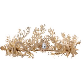 MOSTORY Gold Medusa Fairy Crown - Goddess Snake Headpiece for Renaissance Accessories Women, Floral Greek Snake Circlet for Medusa Queen Costume Renfaire Cosplay Fairycore