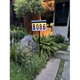 Light Up House Number for House,Solar Address Sign for Yard,Warm& Cool Solar Address light for Yard.Waterproof Solar Address Number for Outside,Mailbox,House(Wall Mounted+In Ground)