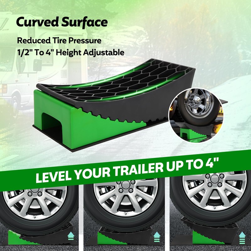 FAHKNS Camper Leveling Blocks, Heavy Duty RV Leveling System Wheel