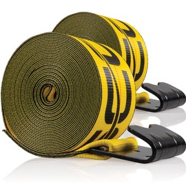 US Cargo Control 3 Inch x 30 Foot Yellow Replacement Winch Strap with Flat Hook 2 Pack