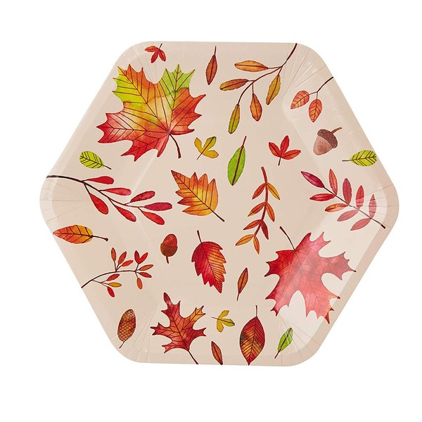 Fall Leaves Paper Plates for Thanksgiving Party (9 In 50 Pack)