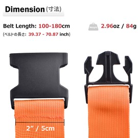 Azarxis Suitcase Belt, Cargo Tightening Belt, Cargo Fastening, Adjustable, Anti-Collapse, Trunk Belt, Packing Band, Luggage Strap, Set of 4 (2 - Mixed - Width 50mm, 1.8m)