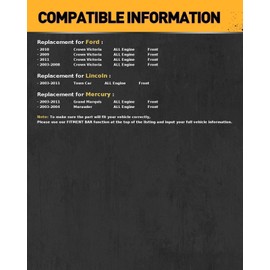 KAC - Premium Ceramic Front Brake Pads for Mercury 2003-2011 Grand Marquis, Lincoln 2003-2011 Town Car, Ford 2003-2011 Crown Victoria, Mercury 2003-2004 Marauder