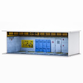 Gtcwmx Hot Diecast Wheels Display Box 1/64 Scale die-cast Model car Display Box with LED, hot die-cast Wheel Parking Garage Three-Dimensional Model, Parking Scene die-cast car (Repair Shop)